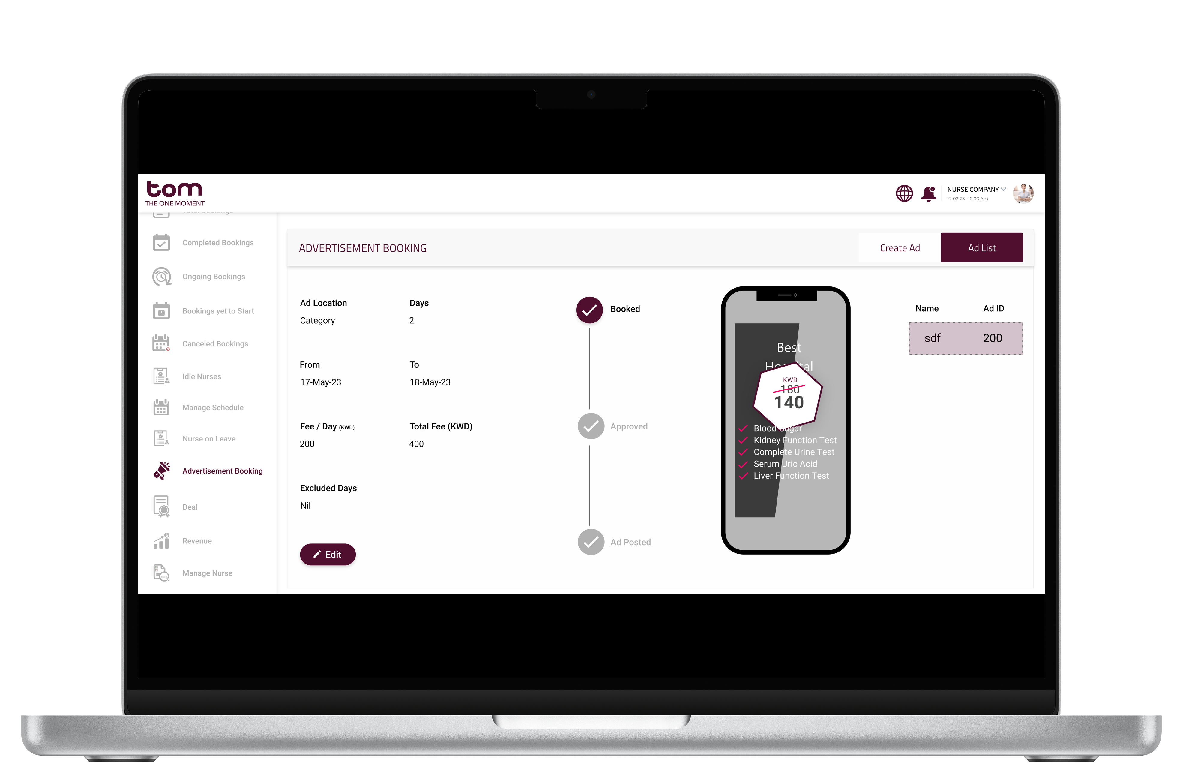 Nurse Booking System